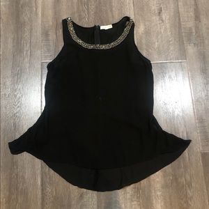 Silver detail black chording top